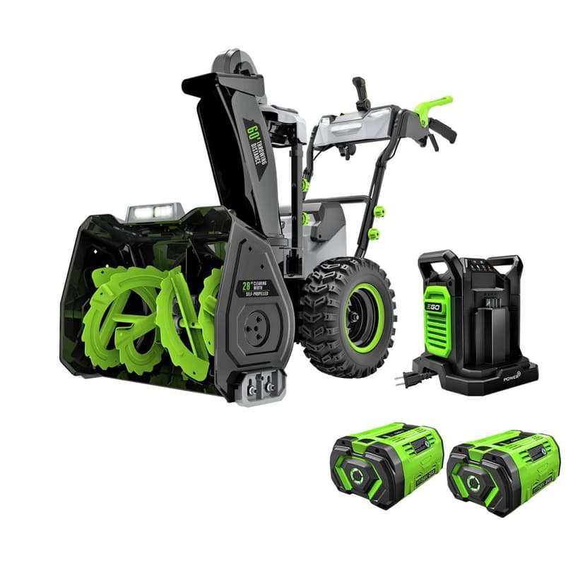 EGO POWER+ 56V Brushless Cordless 28-in Self-Propelled 2-Stage Peak Power™ Snowblower with (2)12.0Ah Batteries and Dual Port Charger
