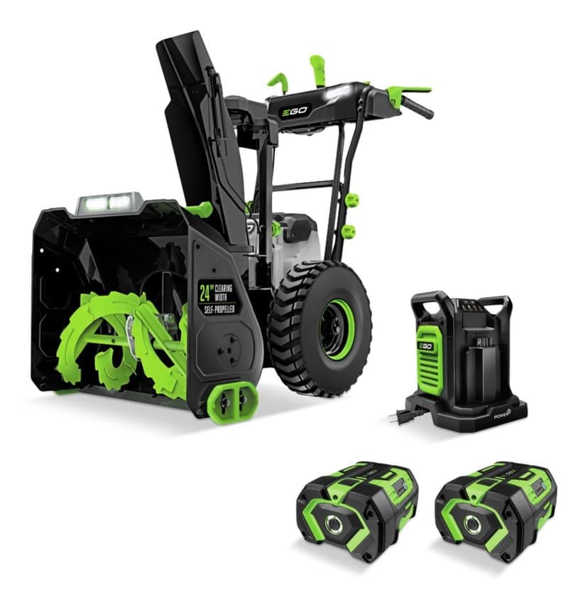 EGO POWER+ 56V Brushless Cordless 24-in Self-Propelled 2-Stage Snowblower with PEAK POWER™ with 2x7.5Ah Batteries & 280W Dual-Port Charger