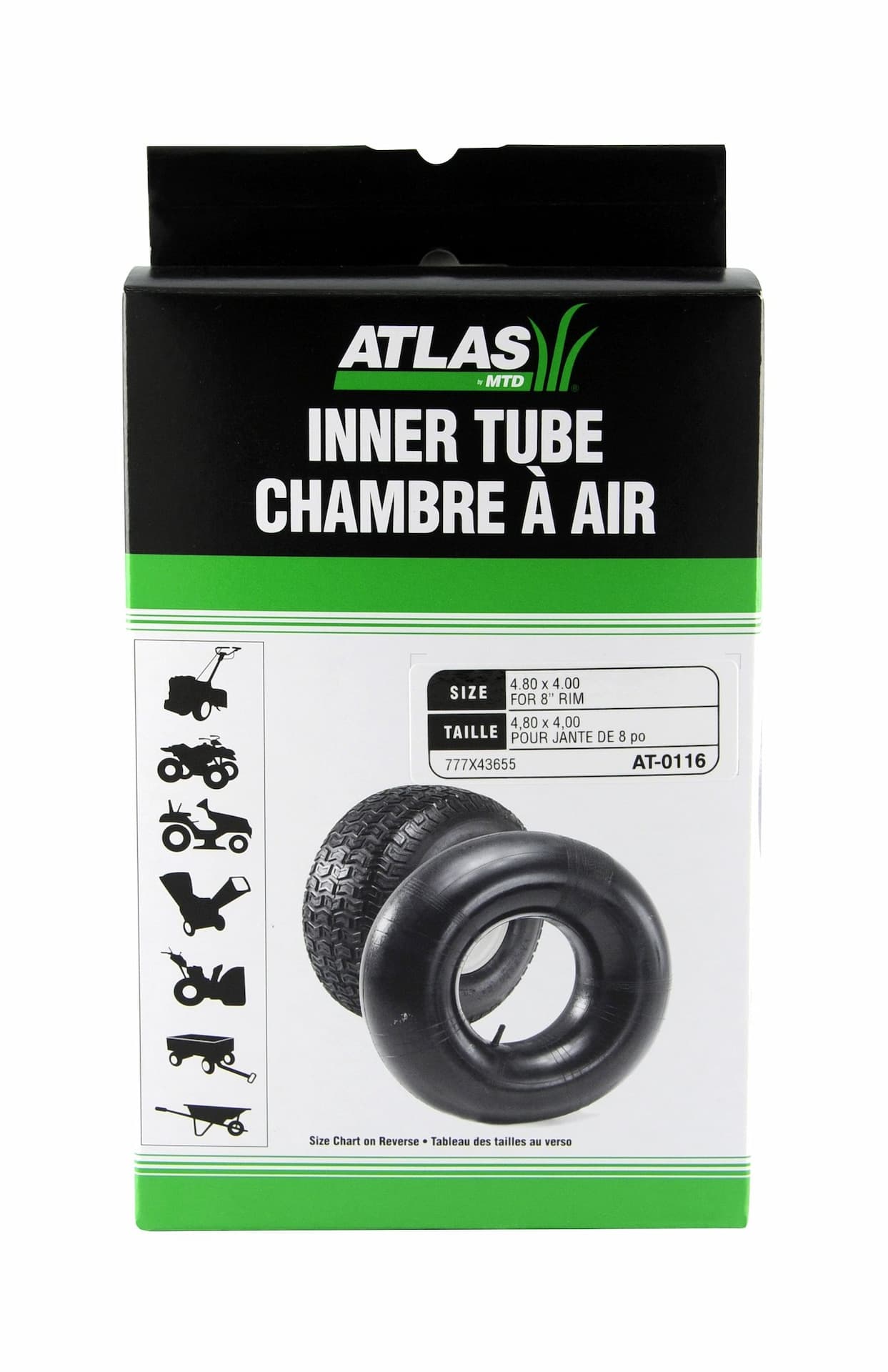 Atlas Lawn Tractor Replacement Tire Inner Tube, 4.80 x 4.00