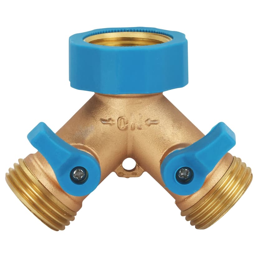 Yardworks Brass 2-Way Water Shut-Off Valve