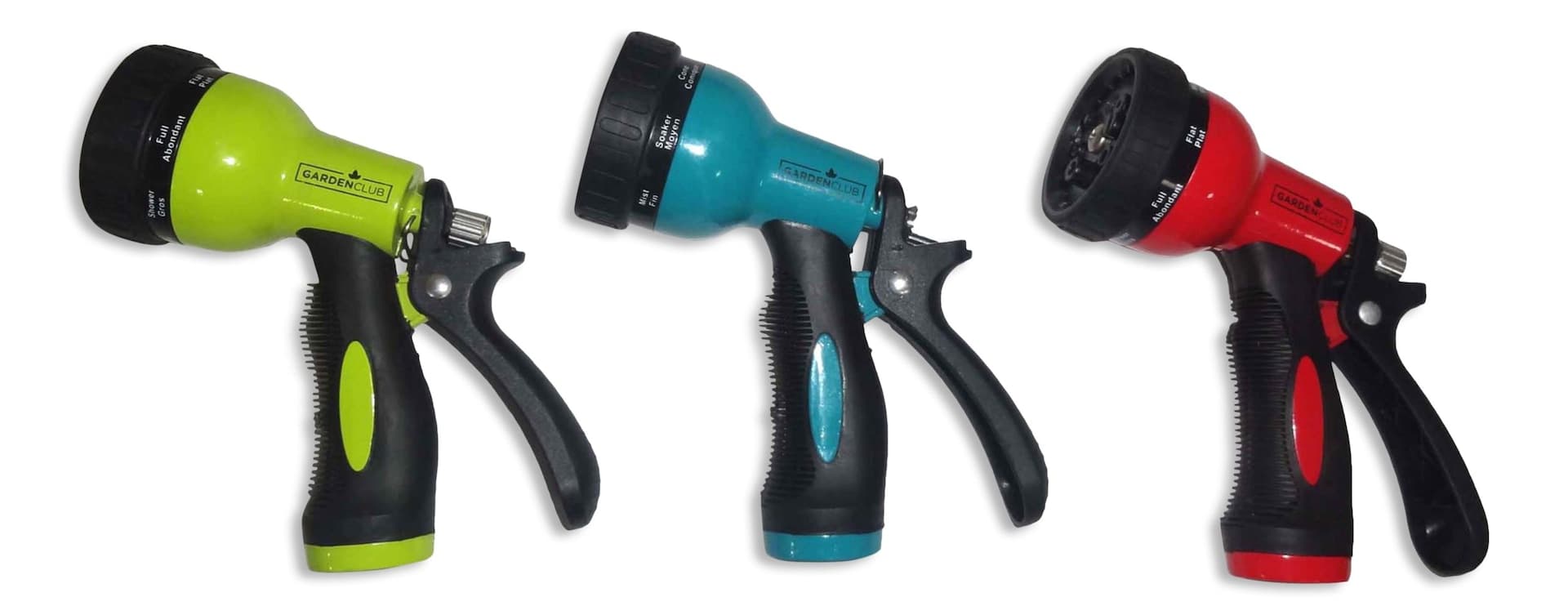 Garden Club Zinc Adjustable 8-Pattern Rear-Trigger Garden Water Hose Spray Nozzle, Assorted Colours