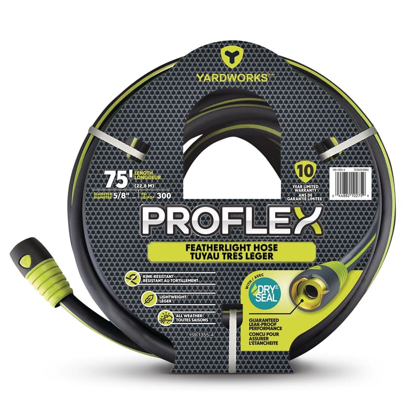 Yardworks ProFlex Dry Seal Featherlight Hose, 75-ft