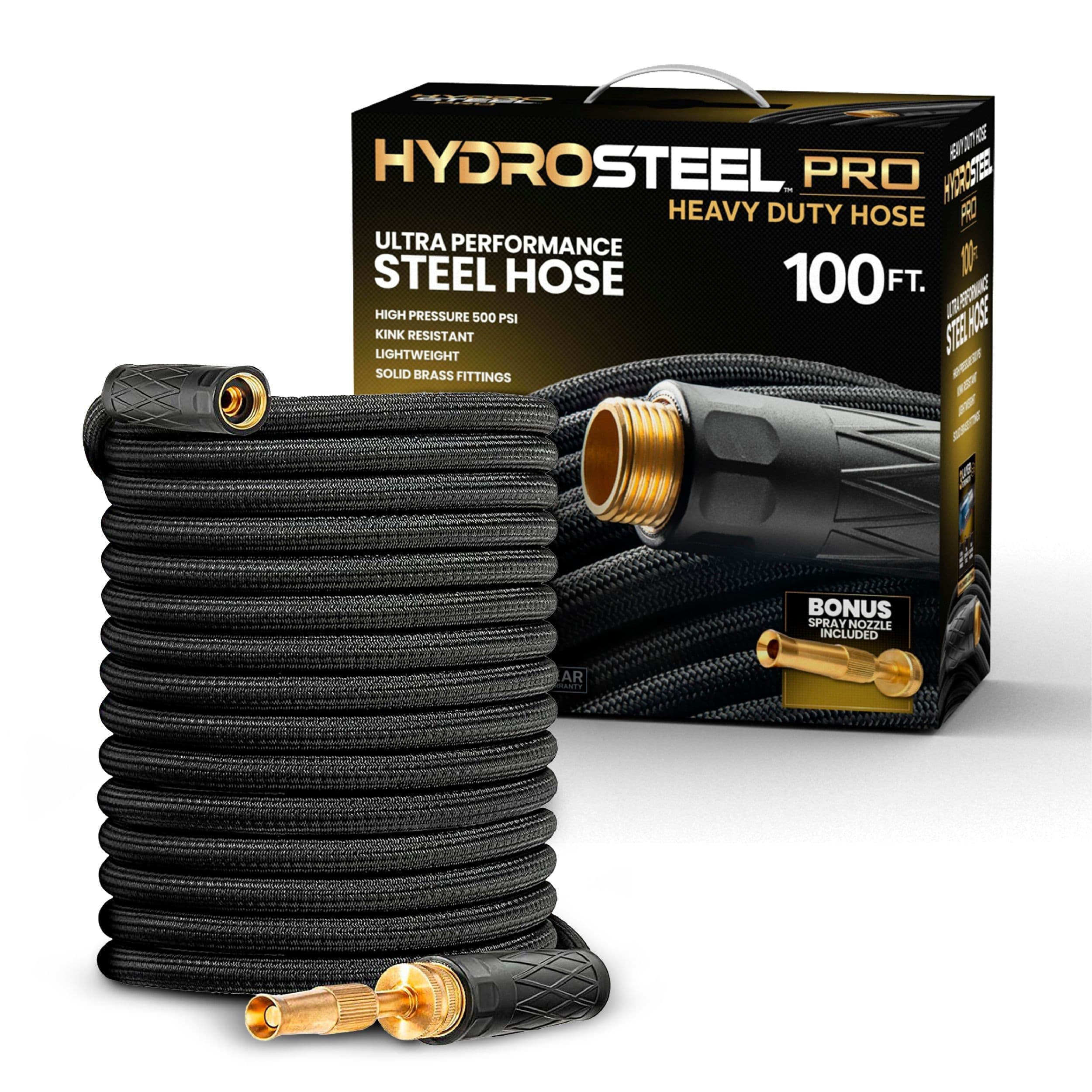 Hydrosteel Pro 3-Layer Garden Hose, 100-ft