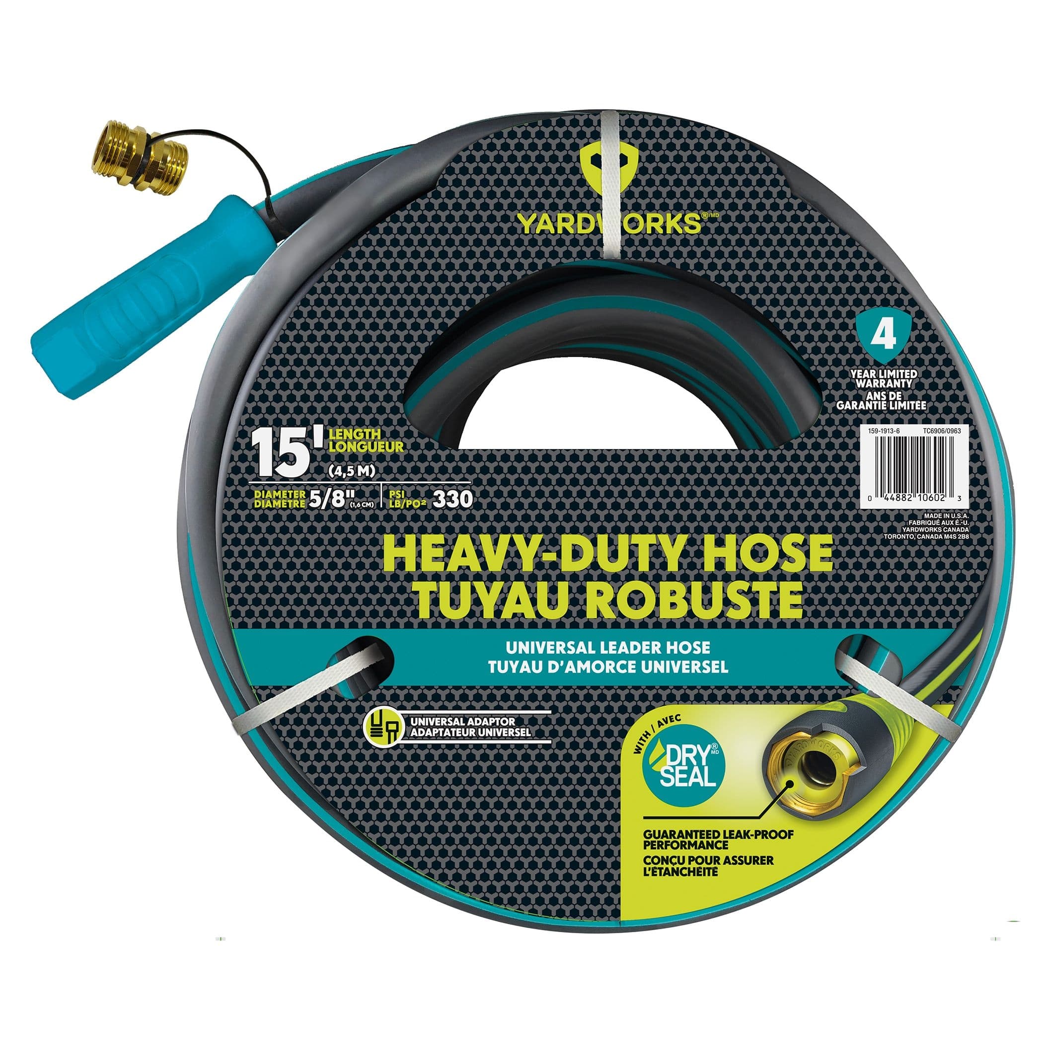 Yardworks Heavy Duty Universal Leader Utility Garden Hose, 15-ft