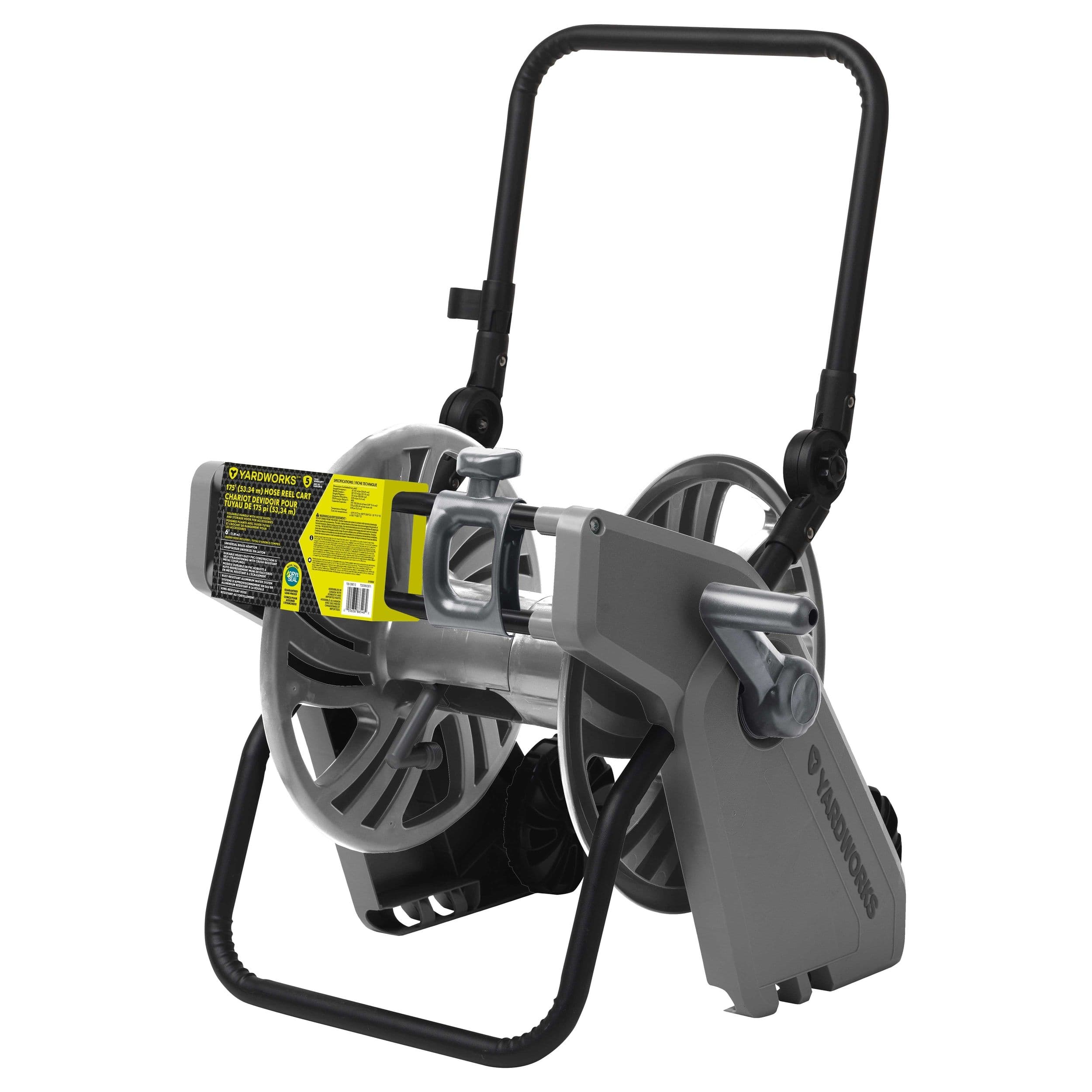 Yardworks Hose Reel Cart with Guide & Foldable Handle, 175-ft