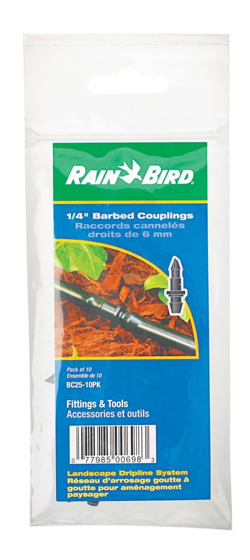 Rain Bird Barbed Coupler, 1/4-in, 10-pk