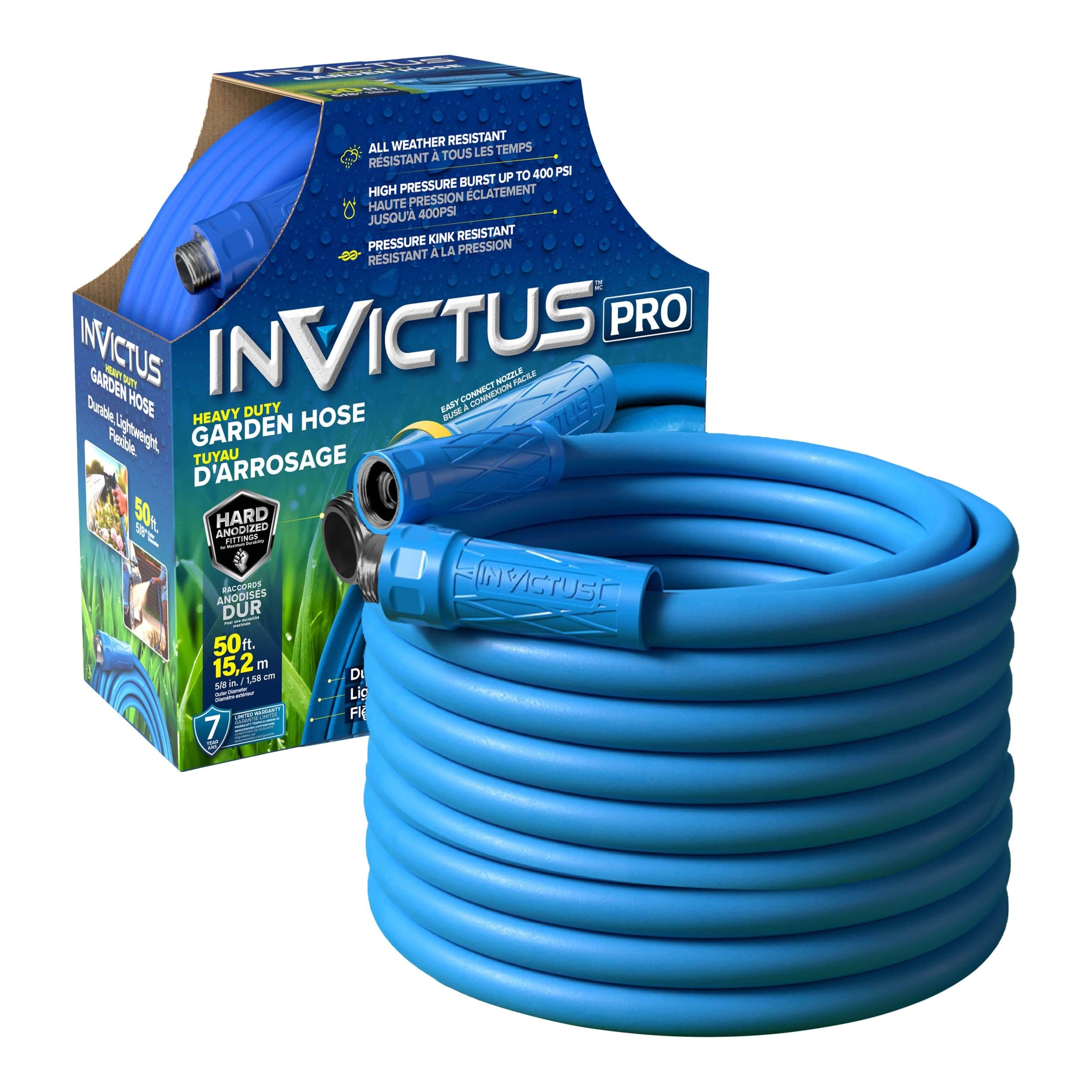 Invictus Lightweight Weatherproof Flexible Garden Hose, 50-ft