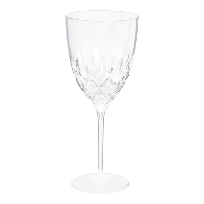 Crystal-Cut Plastic Reusable Wine Glasses, Clear, 8-oz, 20-pk, for Christmas/Thanksgiving/New Year's Eve/Birthday Party