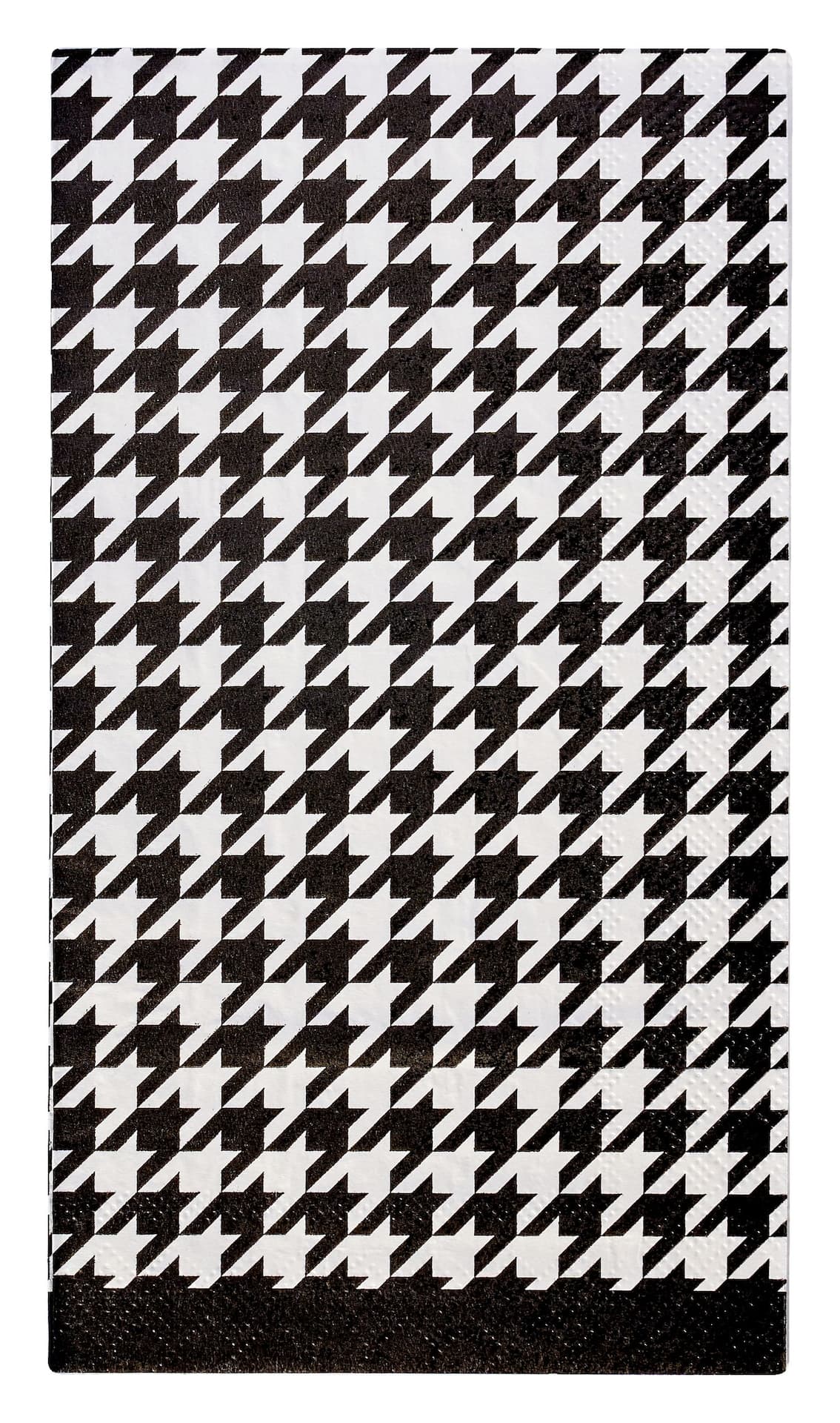 Sophistiplate Blanc Noir Rectangle Paper Disposable Guest Towel Napkins, Black/White, Houndstooth, 8-in, 20-pk, 3-ply, for Christmas/New Year's Eve