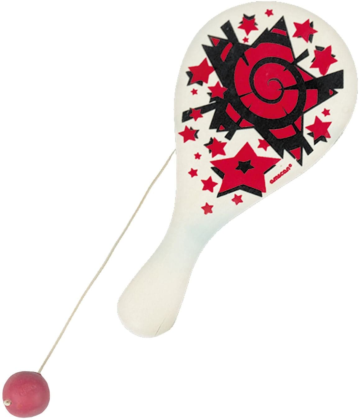 Paddle Ball Toys, White/Red, 8-pk, for Birthday/Party Favour