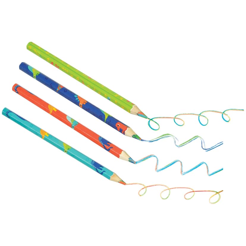 Dinosaur Coloured Drawing Pencils, Multi-Coloured, 8-pk, for Arts & Crafts/Birthday Favour