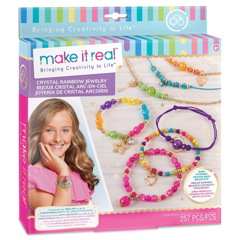 DIY Customizable Friendship Bracelete & Charms, Multi-Coloured, 257-pk, for Arts & Crafts/Birthday Favour