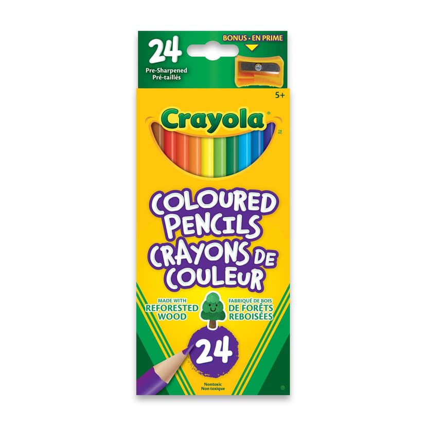 Crayola Coloured Drawing Pencils, Multi-Coloured, 24-pk, for Arts & Crafts
