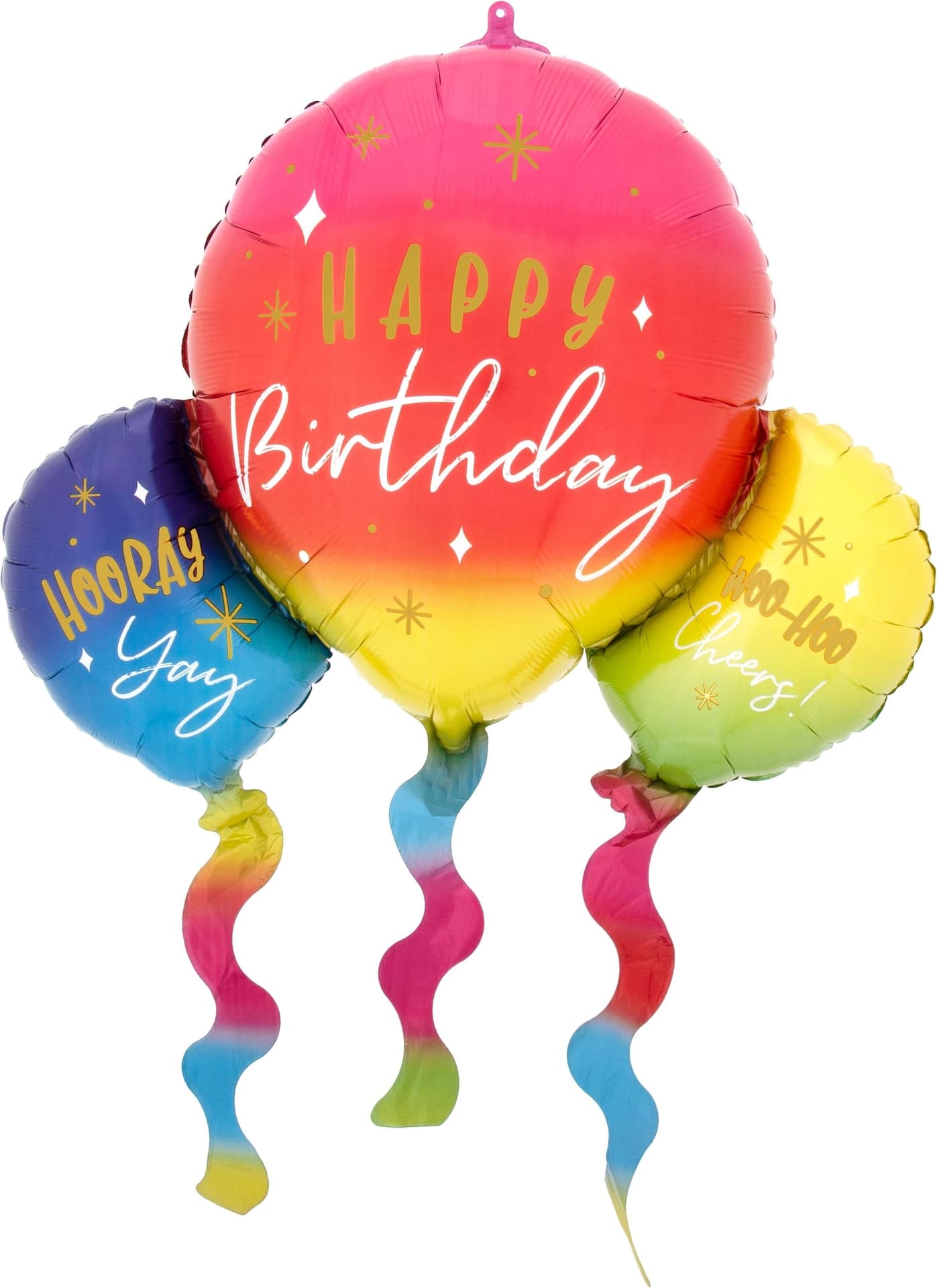 "Happy Birthday" Balloons Satin Foil Balloon, Multi-Coloured, 40-in, Helium Inflation & Ribbon Included for Birthday Party