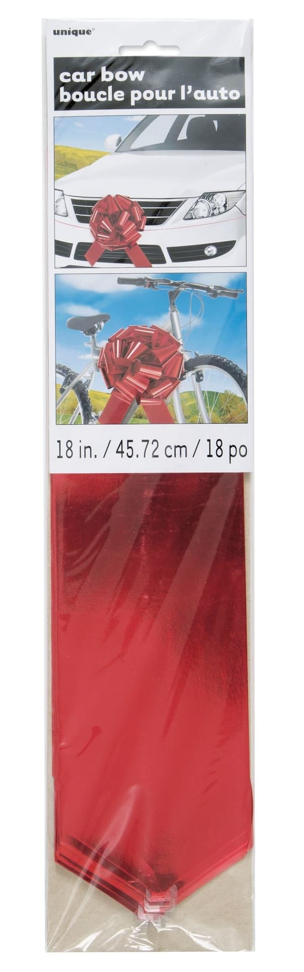 Jumbo Car Gift Wrapping Bow, Red, 18-in, for Graduation/Birthday