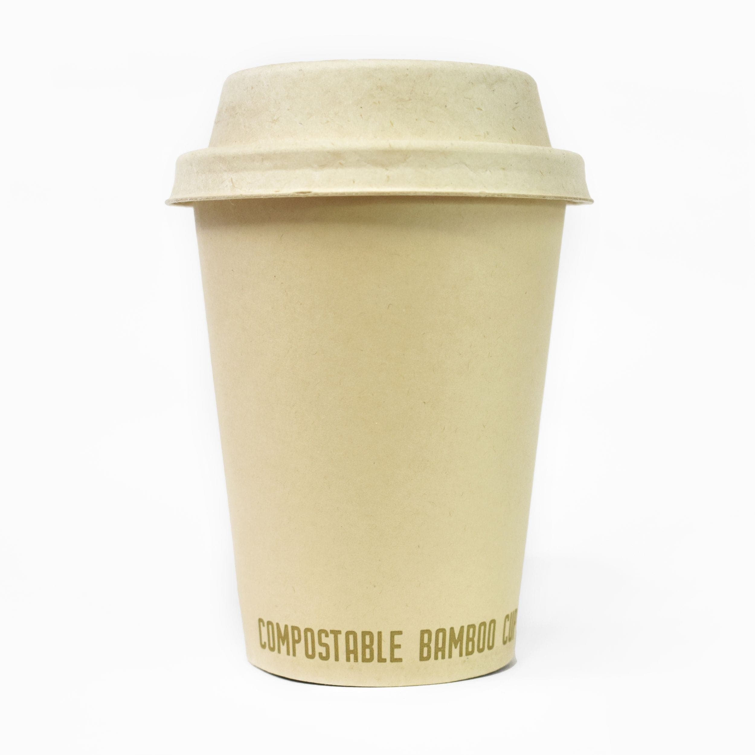 Compostable Bamboo Eco Coffee Cups with Lids, Brown, 12-oz, 12-pk, for Wedding/Birthday/Conference Event