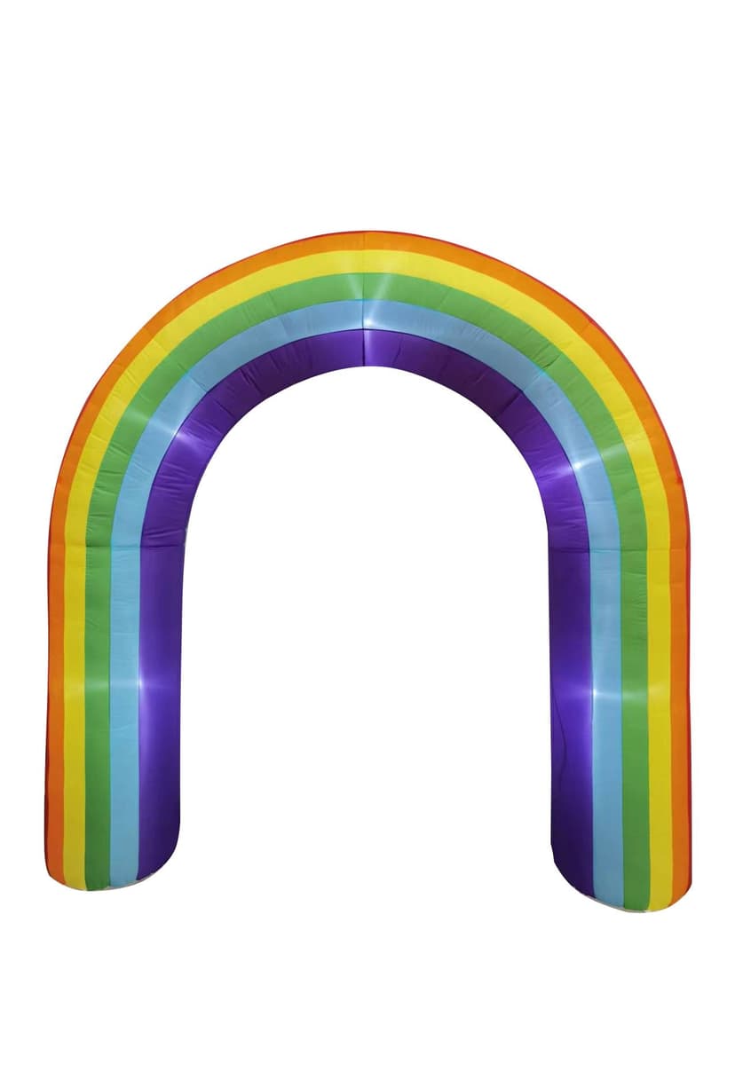 Rainbow Arch LED Light-Up Airblown Inflatable, Rainbow, 8-ft, Self Inflating Decoration for Pride