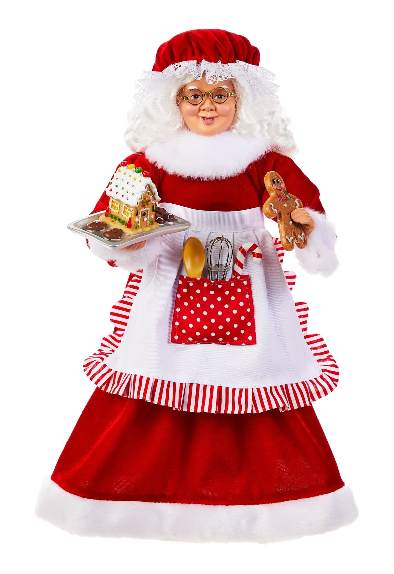 CANVAS Tabletop Christmas Decoration Hand-Made Mrs. Claus, 17-5-in