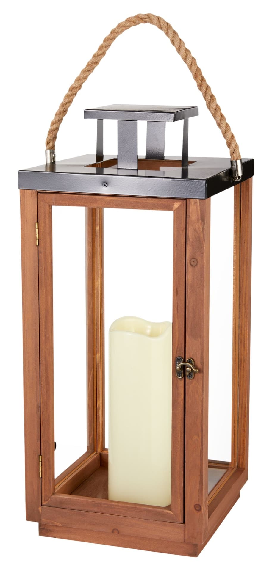 CANVAS Canadian Christmas Collection Light-Up Wooden Lantern with Rope Handle