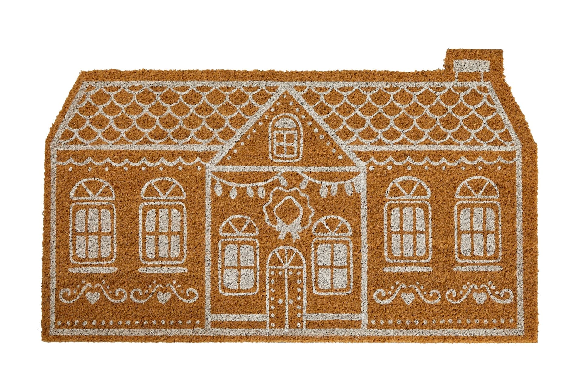 CANVAS Santa's Workshop Christmas Decoration Gingerbread House Coir Door Mat, 18 x 30-in