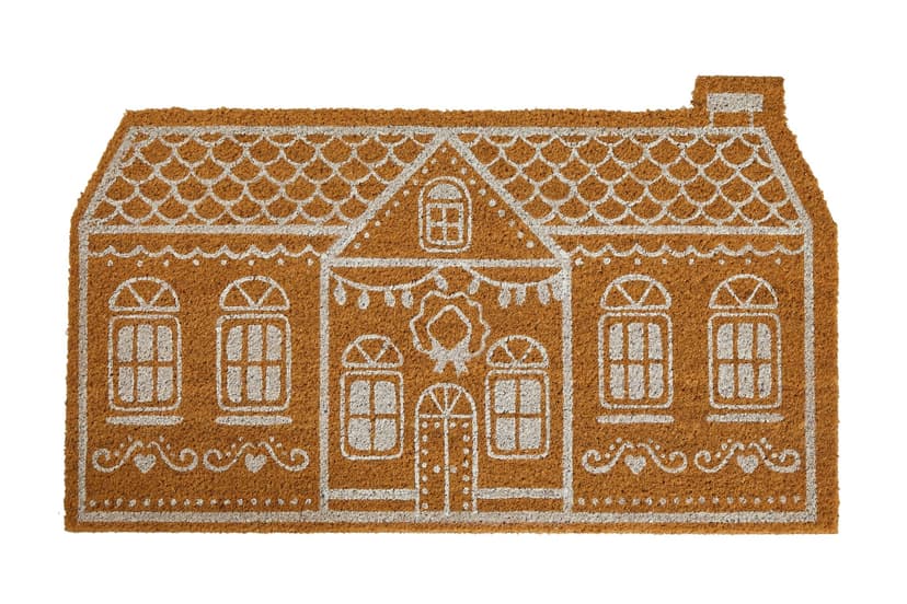 CANVAS Santa's Workshop Christmas Decoration Gingerbread House Coir Door Mat, 18 x 30-in