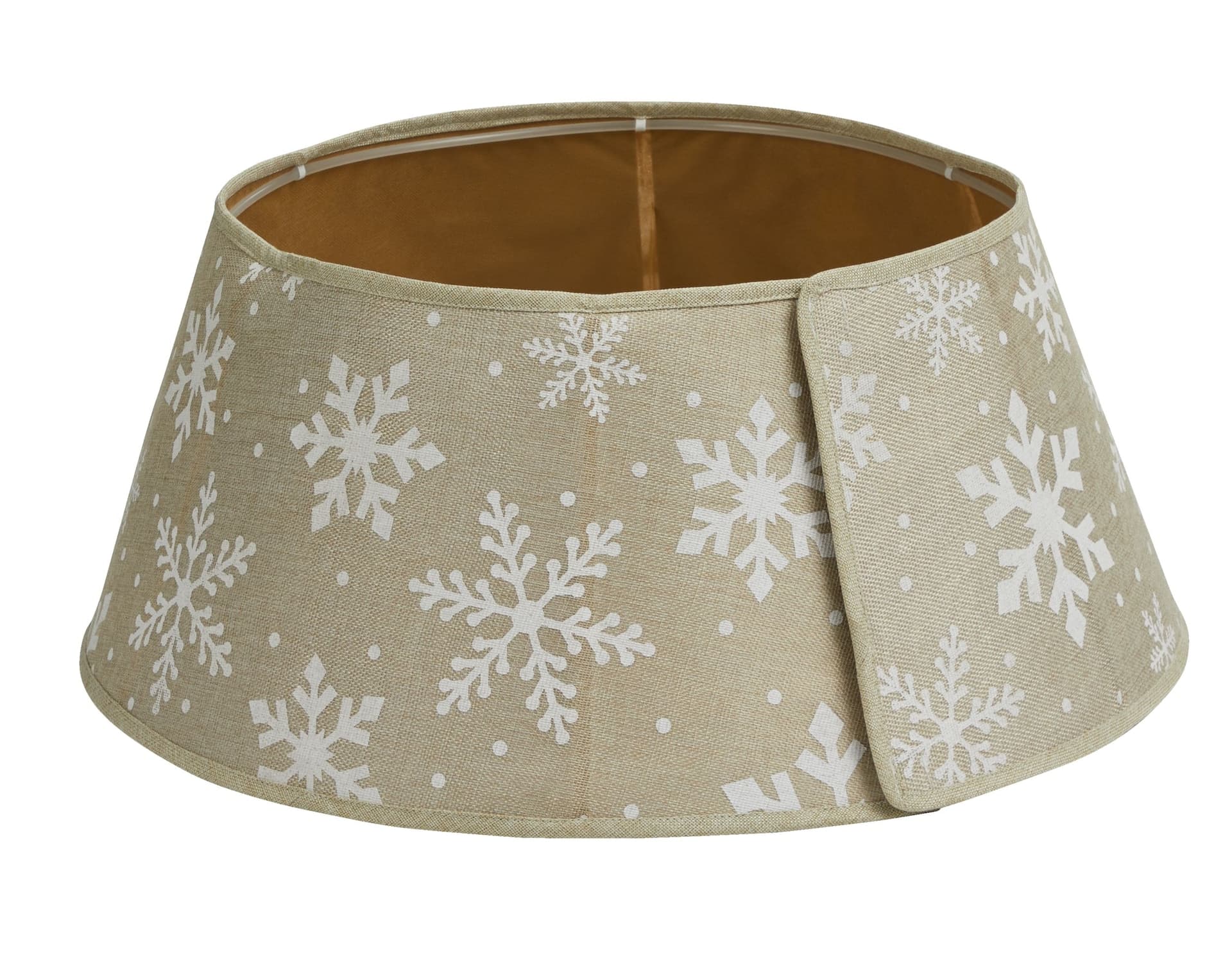 FOR LIVING Christmas Tree Band Decoration Burlap Snowflake Tree Collar, 26-in