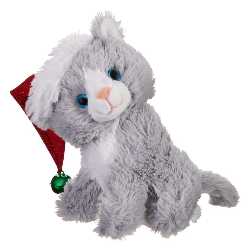 Animated Dancing Musical Christmas Decoration Silly Cat Plush, 8-in
