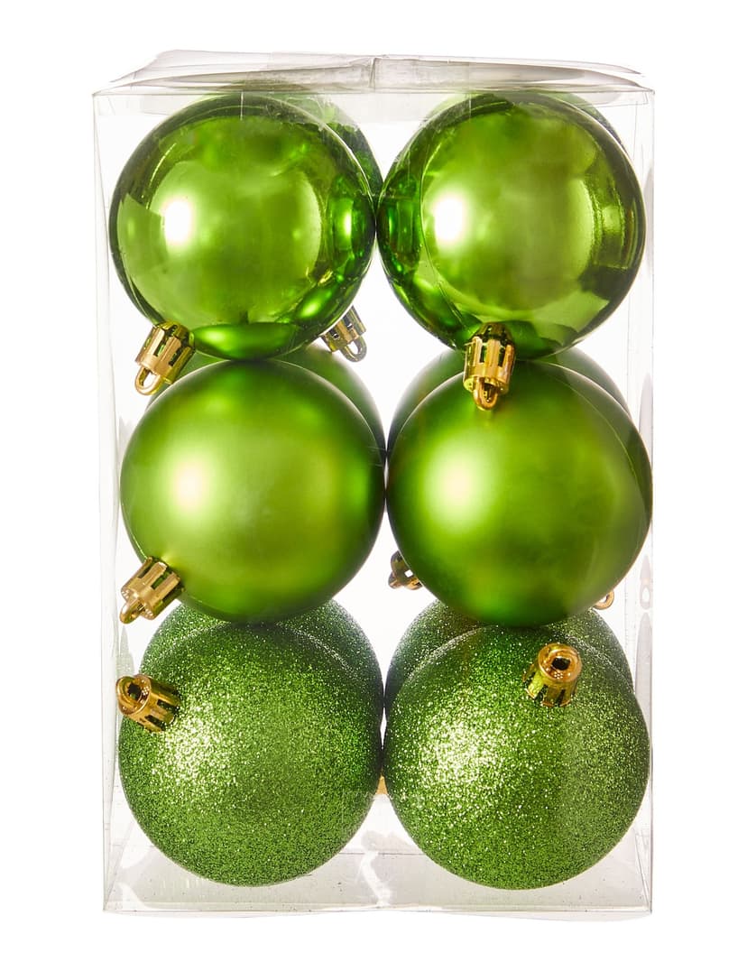 CANVAS Shatterproof Christmas Decoration Grinch Inspired Ball Ornament Set, 56-mm, Green, 12-pk