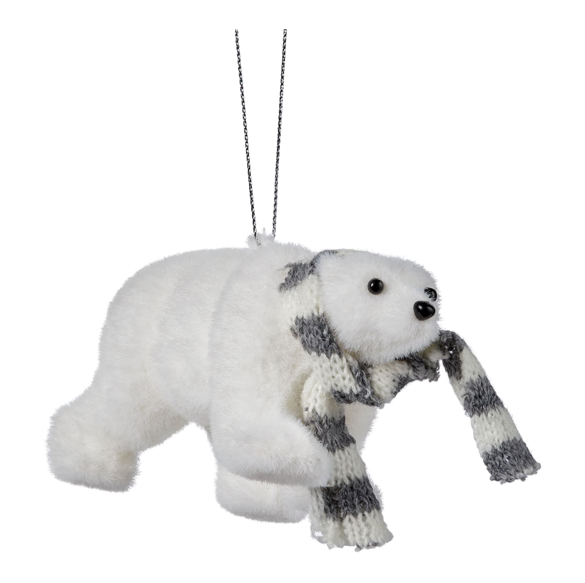 CANVAS White Collection Polar Bear with Scarf Christmas Ornament