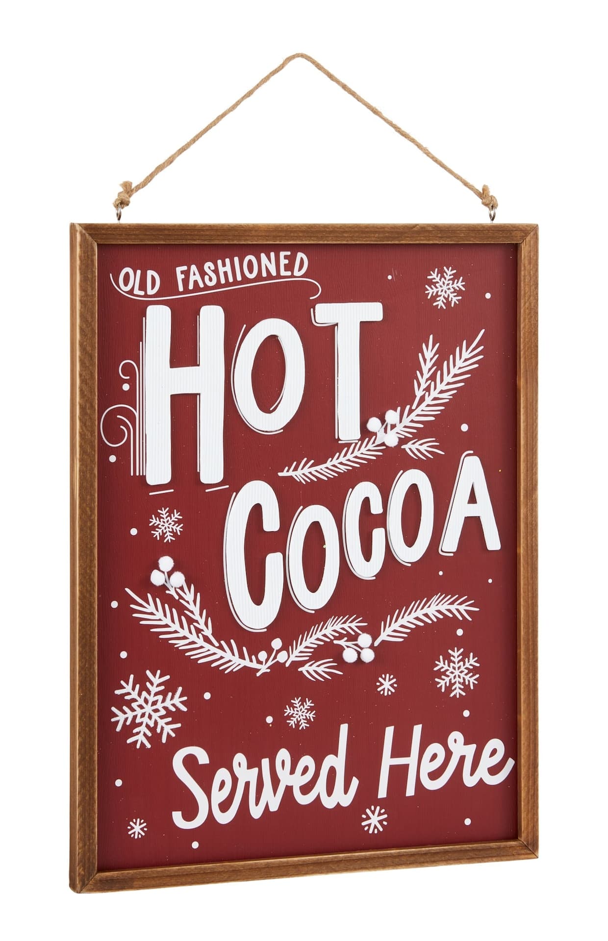 CANVAS Hand Painted Hot Cocoa Wall Sign, Bilingual, 15-in