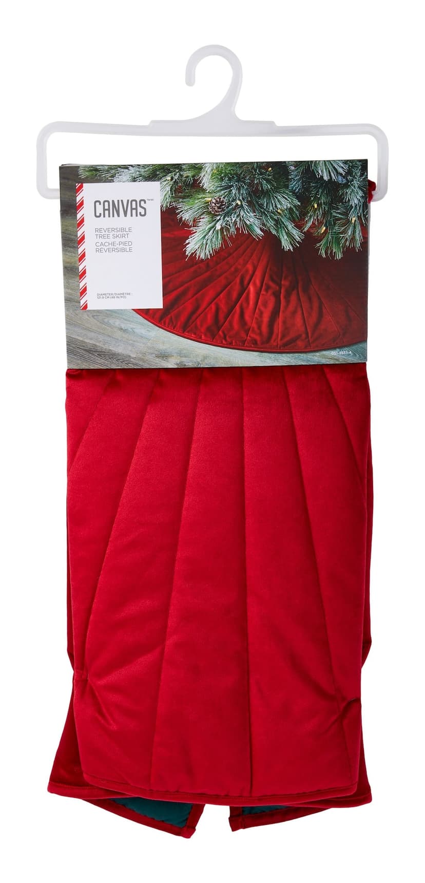 CANVAS Canadian Christmas Collection Traditional Red & Green Reversible Tree Skirt, 48-in