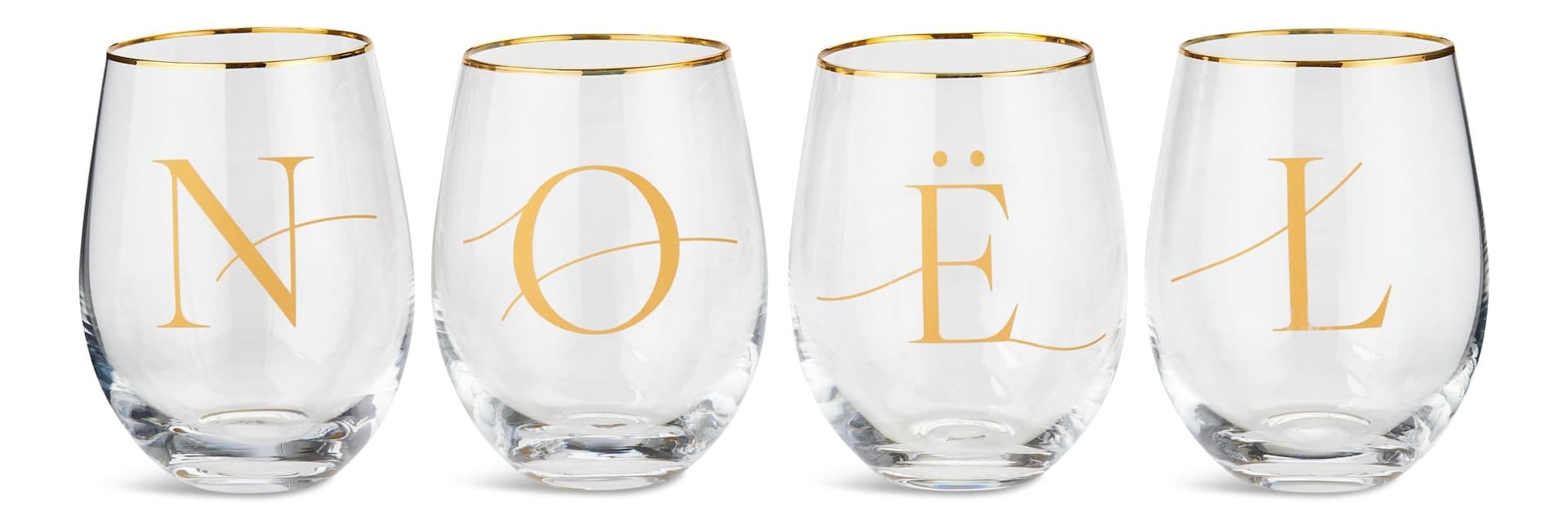 CANVAS Noel Stemless Wine Glasses, 19-oz, 4-pk