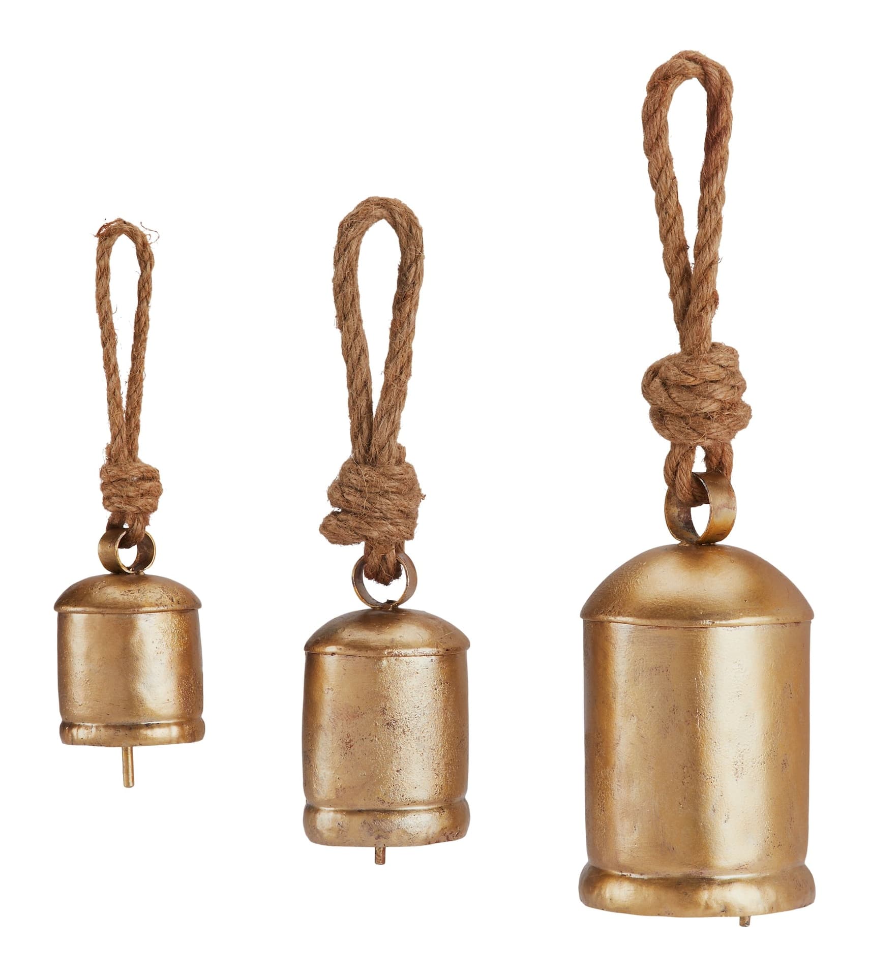 CANVAS Holiday Homecoming Collection Rustic Metal Bell Set, Gold/Brown, 3-pk