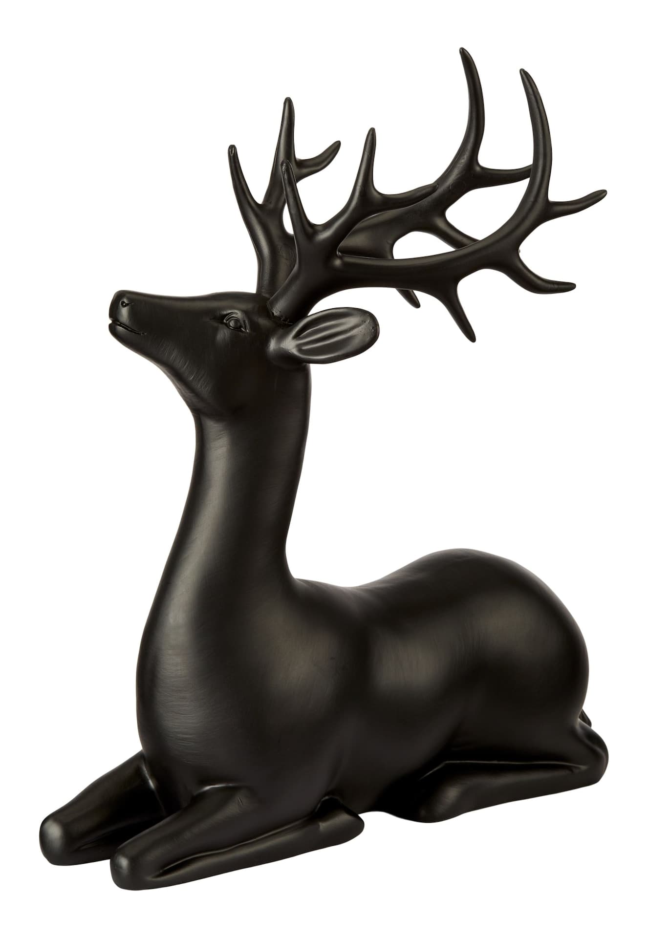 CANVAS Sitting Matte Black Deer, 10.75-in