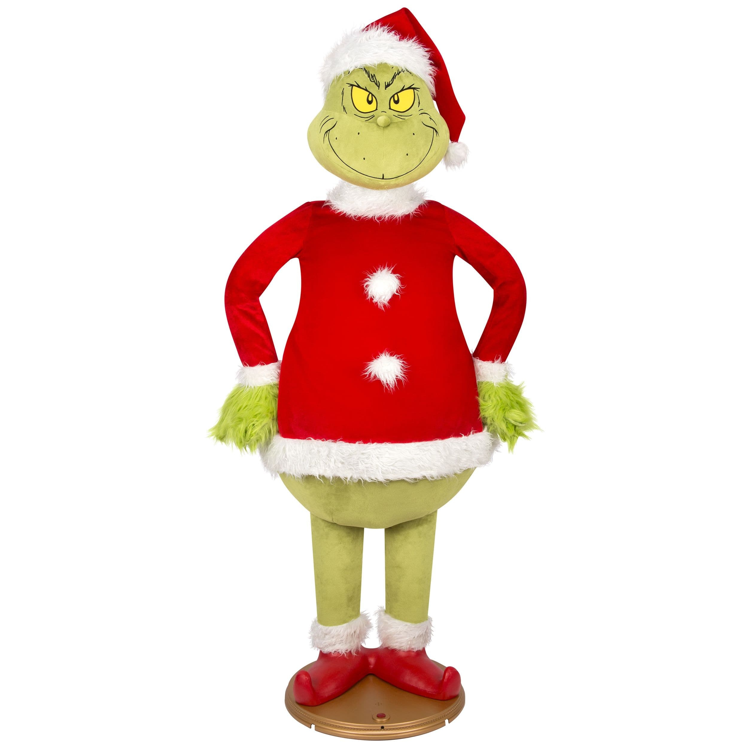 Life-Size Musical Animated Talking Grinch, Green/Red, 67-in, Indoor/Outdoor Plug-in Decoration for Christmas