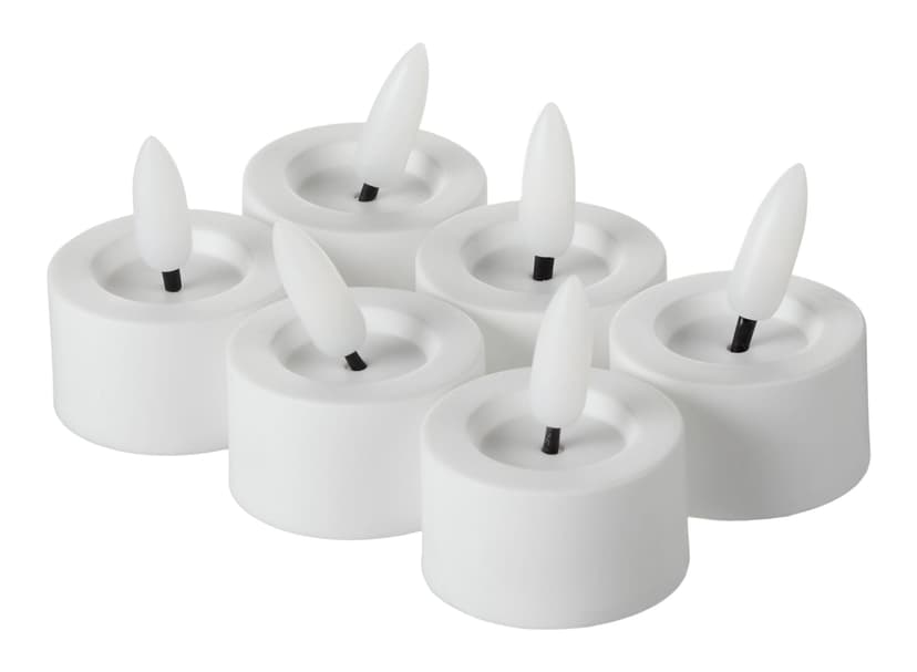 CANVAS Battery Operated Flameless LED Tealight Candle Set for Wedding/Birthday Party/Christmas, White, 6-pk