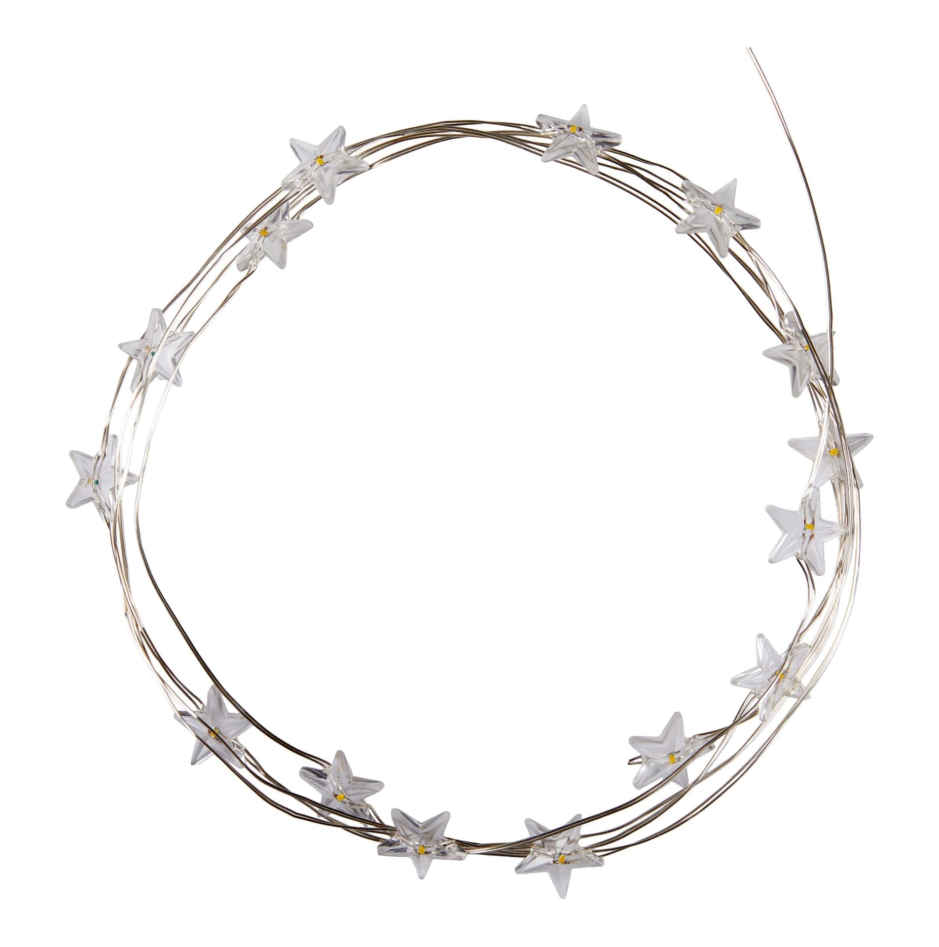 CANVAS 16 LED Battery Operated Christmas Hanging Decoration Clear Mini Stars String Light with Timer, 5.9-ft
