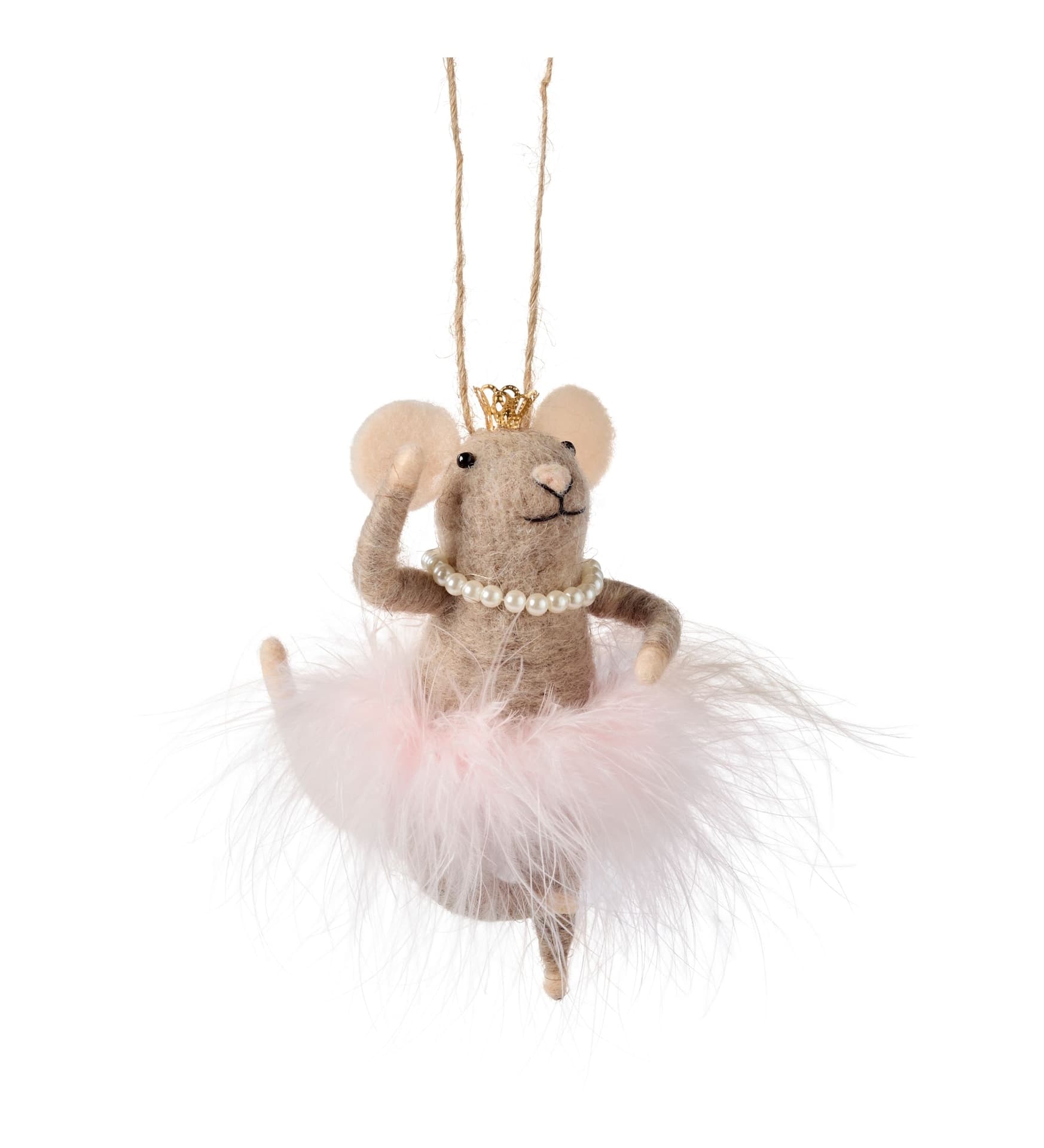 CANVAS Brights Collection 'Clara' Felt Ballerina Mouse Christmas Ornament, 4.5-in