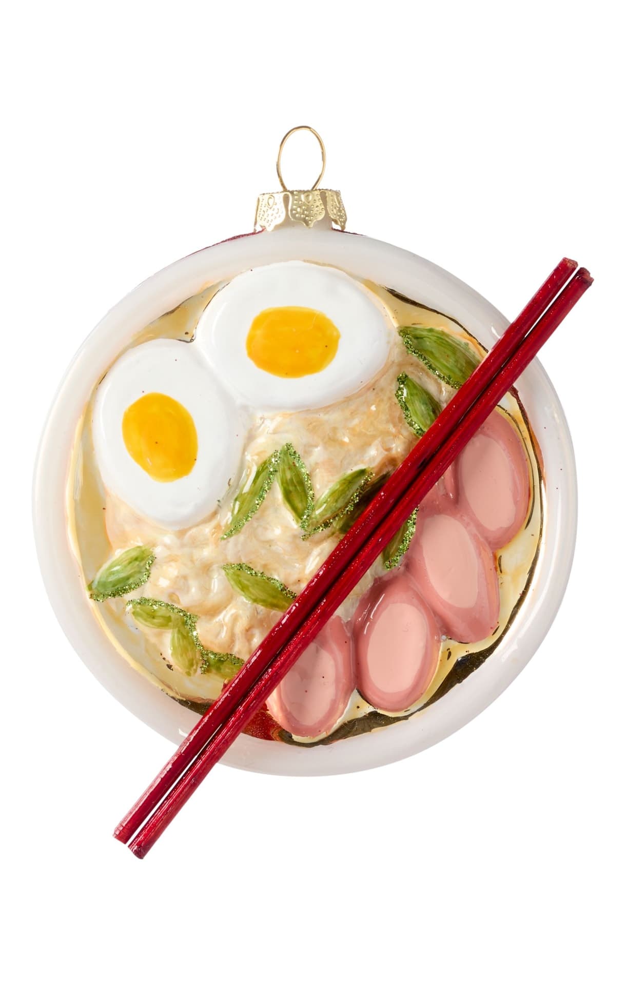 CANVAS Merry Mingle Collection Ramen Bowl with Chopsticks Christmas Ornament, 4.5-in