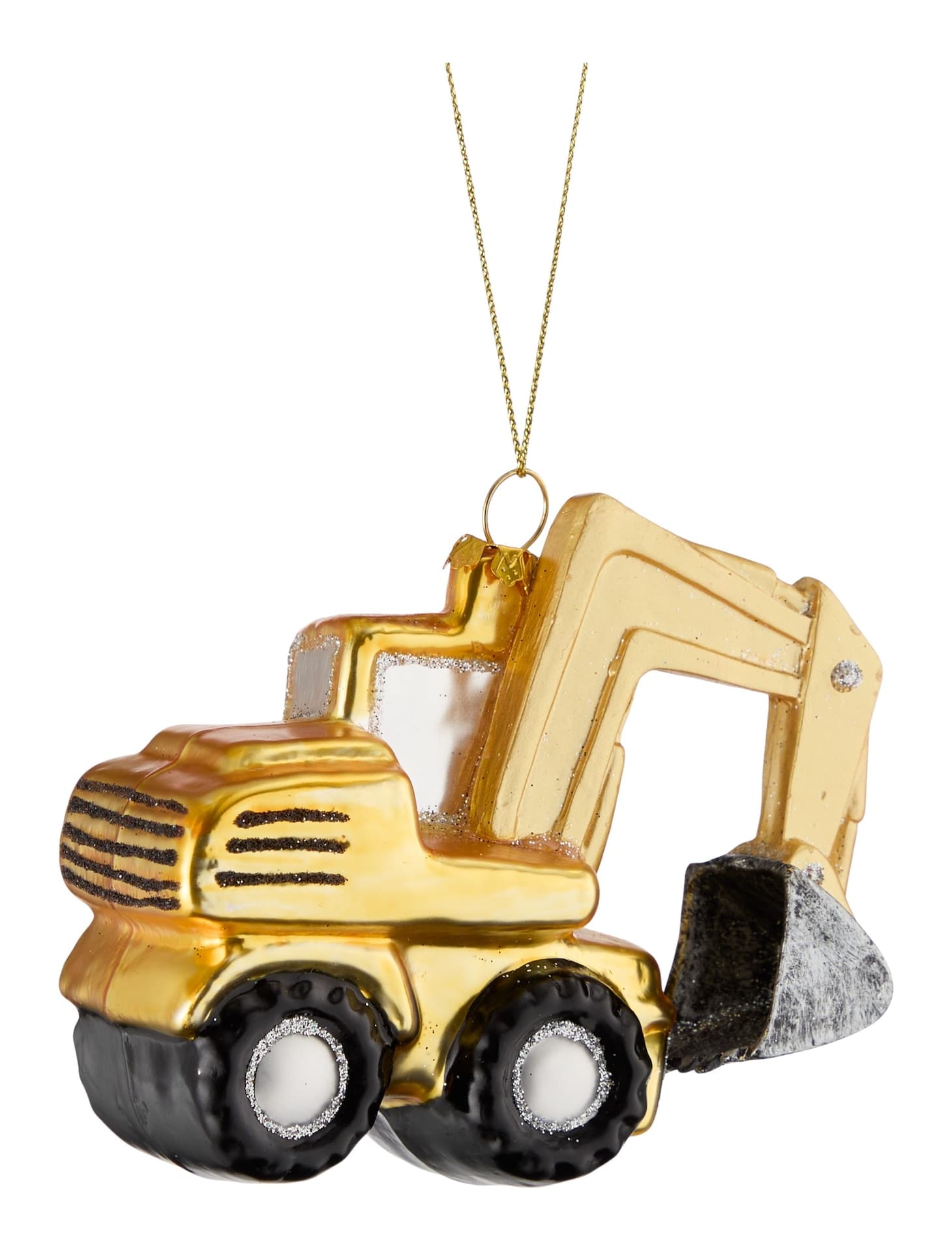 CANVAS Merry Mingle Collection Glass Excavator Christmas Ornament