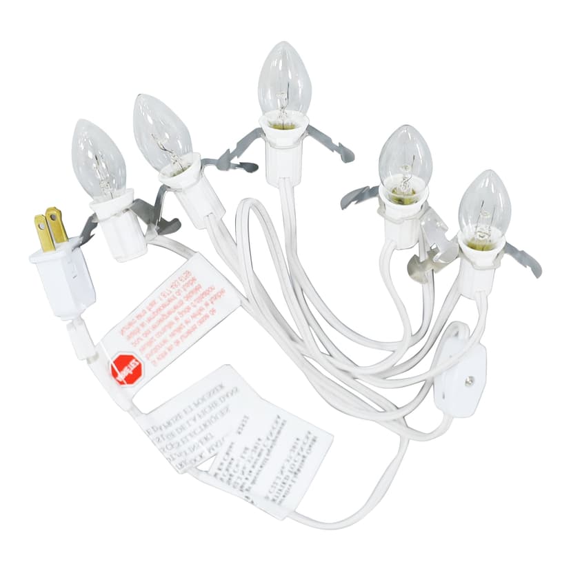 For Living Miniature Christmas Decoration Village Scene Light Cord, White