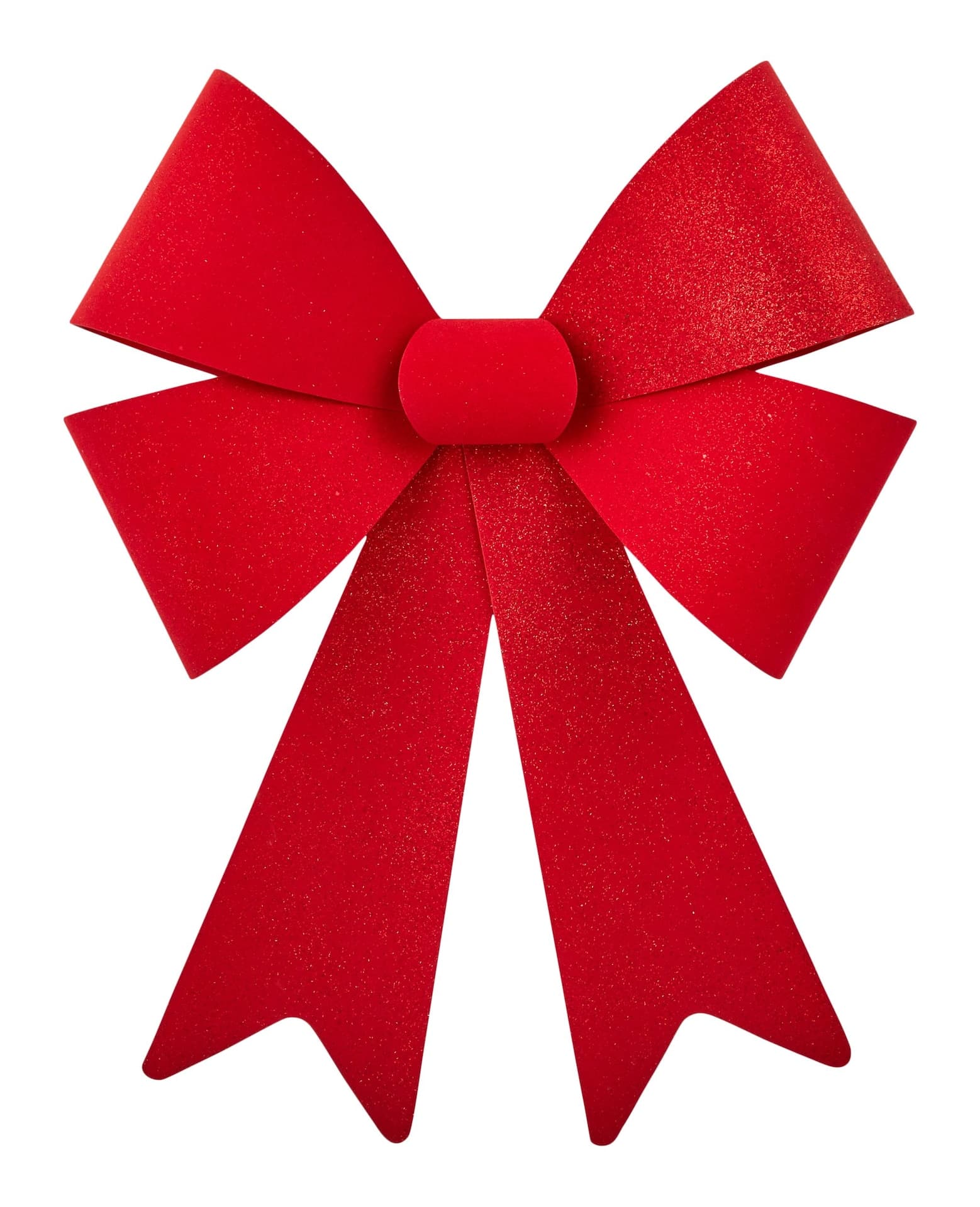 For Living Stiff Velvet Festive Glittering Decoration Bow Giant, Red, 23 x 20-in