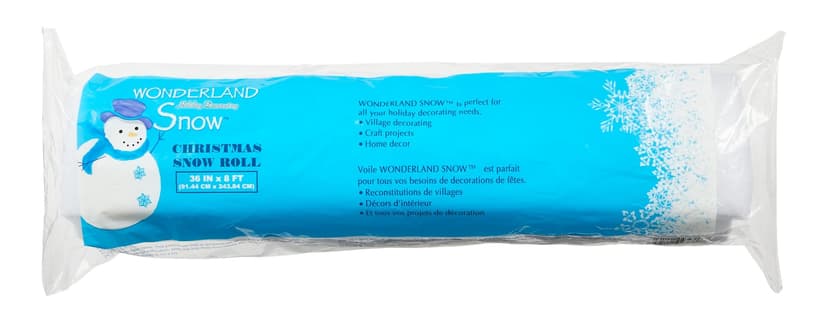Christmas Decoration Snow Roll, White, 3 x 8-ft
