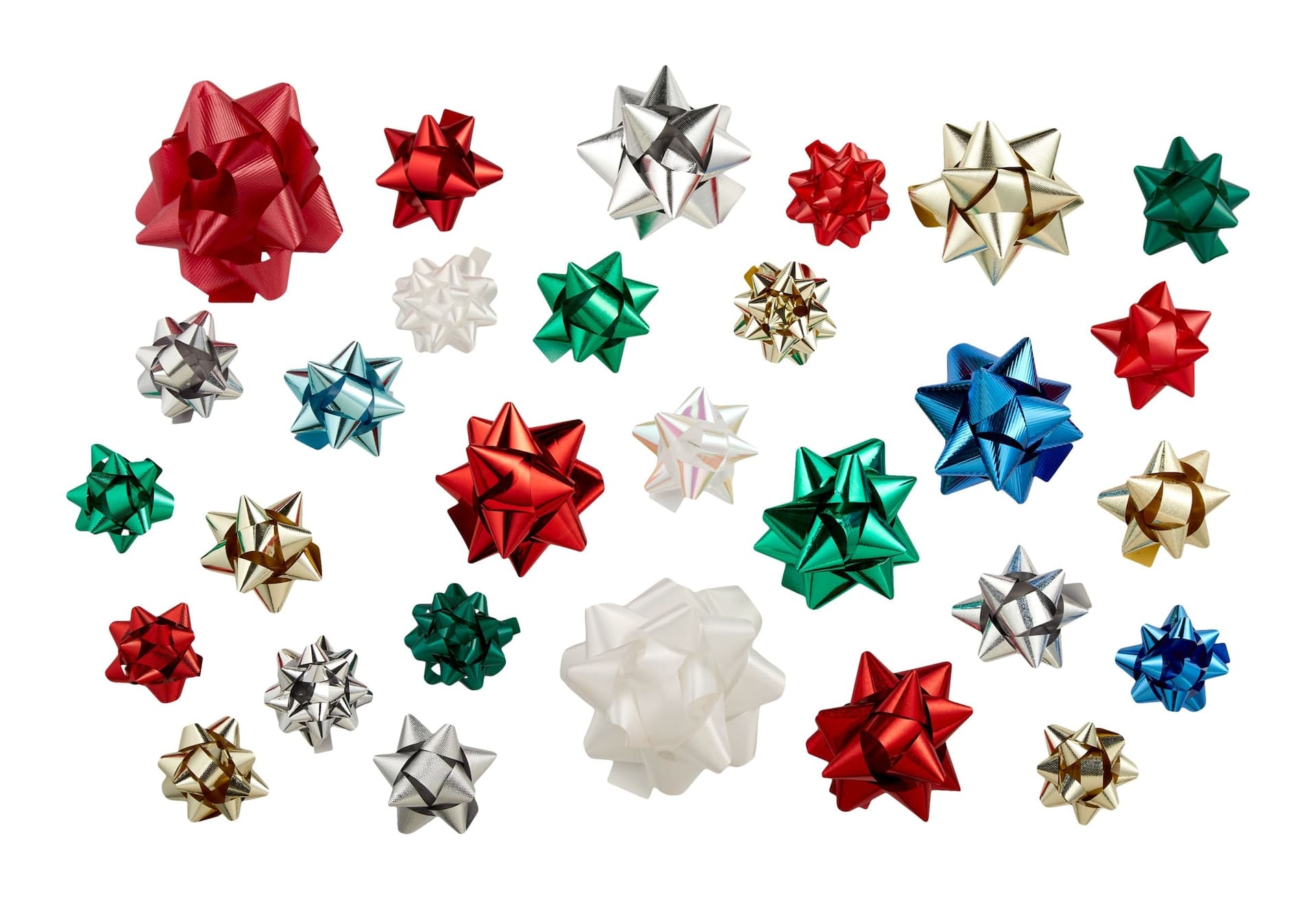 For Living Christmas Decoration Gift Bows, Assorted Colour, 50-pk