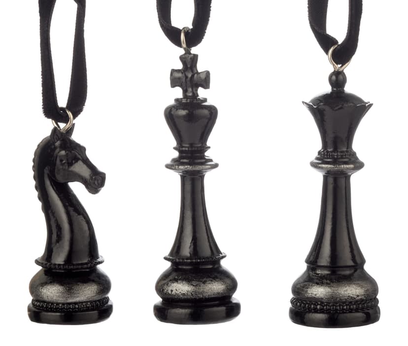 CANVAS Silver Frost Collection Resin Chess Pieces, 2-in, 3-pc