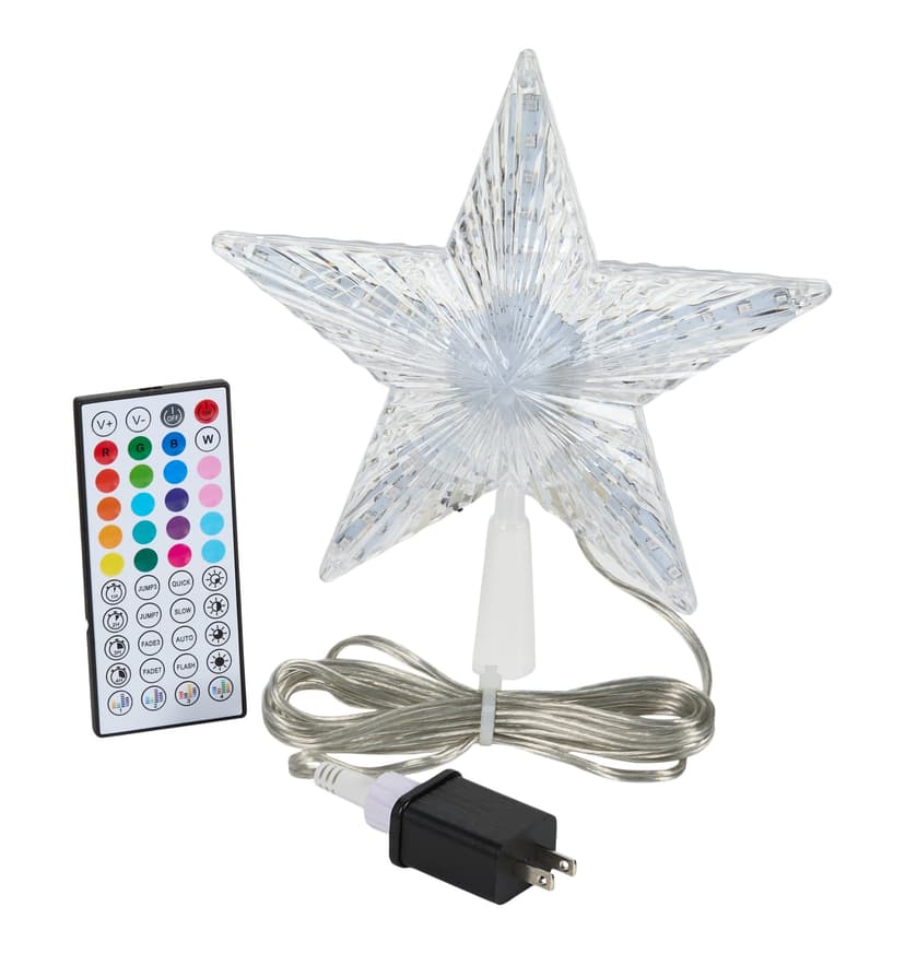 CANVAS Merry Mingle Collection RGB Colour-Changing Star Tree Topper, 24-cm