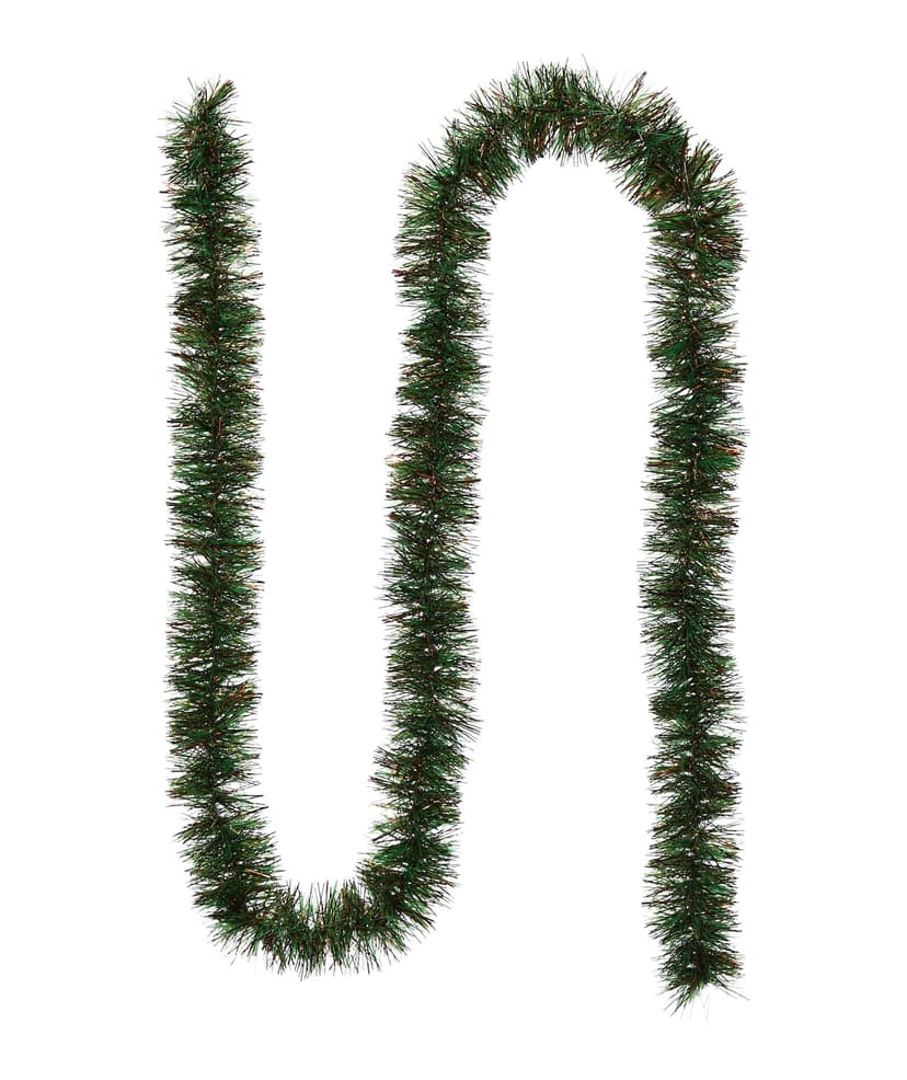 FOR LIVING Matte Green and Bronze Tinsel Garland, 12-ft