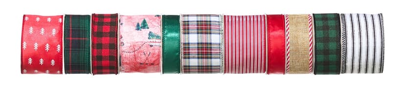 CANVAS Red Collection Glass Christmas Decoration Heritage Ribbon, Single Ribbon, Random Design/Size