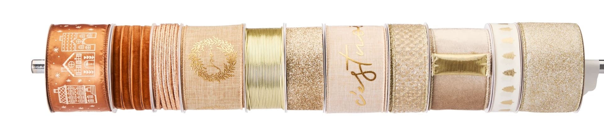 CANVAS Gold Collection Christmas Decoration Ribbon Set, Single Ribbon, Random Design