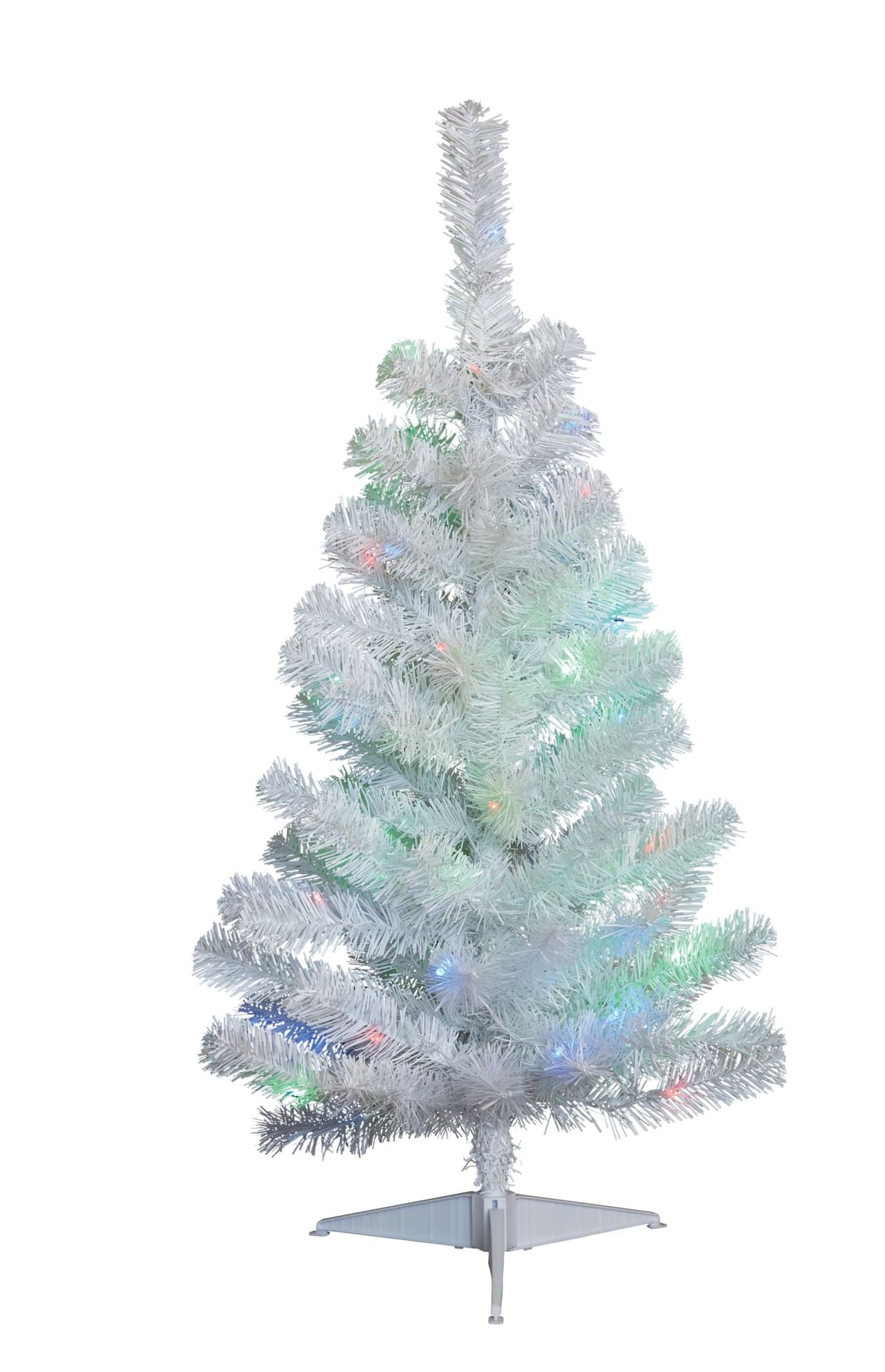 NOMA Pre-Lit LED Christmas Indoor Decoration Artificial Tabletop Tree, White, 3-ft